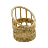 Maxbell Dollhouse Candy Basket 1/6 1/8 Miniature Woven Basket for Kids Age 3~6 Girls Khaki