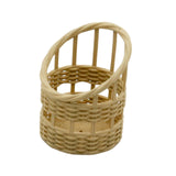 Maxbell Dollhouse Candy Basket 1/6 1/8 Miniature Woven Basket for Kids Age 3~6 Girls Khaki
