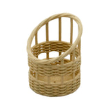 Maxbell Dollhouse Candy Basket 1/6 1/8 Miniature Woven Basket for Kids Age 3~6 Girls Khaki