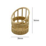 Maxbell Dollhouse Candy Basket 1/6 1/8 Miniature Woven Basket for Kids Age 3~6 Girls Khaki