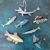 Maxbell Simulated Sea Life Animals Figurines Fish Model Toy for Birthday Cake Topper Herring
