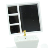 Maxbell Dollhouse Furniture Toys Classic 1:12 Miniature Bathroom Sink Cabinet Mirror White
