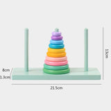Maxbell Rainbow Stacking Rings Toy Brain Teaser Stacker Toy for Children Infant Kids