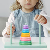 Maxbell Rainbow Stacking Rings Toy Brain Teaser Stacker Toy for Children Infant Kids