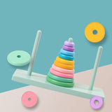 Maxbell Rainbow Stacking Rings Toy Brain Teaser Stacker Toy for Children Infant Kids