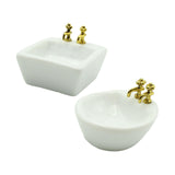 Maxbell 1/12 Dollhouse Simulation Washbasin Mini Basin Sink for Decoration DIY Scene Square