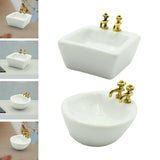 Maxbell 1/12 Dollhouse Simulation Washbasin Mini Basin Sink for Decoration DIY Scene Square