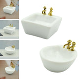 Maxbell 1/12 Dollhouse Simulation Washbasin Mini Basin Sink for Decoration DIY Scene Square
