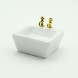 Maxbell 1/12 Dollhouse Simulation Washbasin Mini Basin Sink for Decoration DIY Scene Square