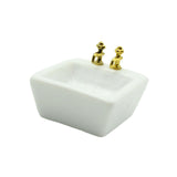 Maxbell 1/12 Dollhouse Simulation Washbasin Mini Basin Sink for Decoration DIY Scene Square