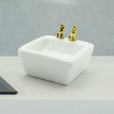 Maxbell 1/12 Dollhouse Simulation Washbasin Mini Basin Sink for Decoration DIY Scene Square