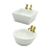Maxbell 1/12 Dollhouse Simulation Washbasin Mini Basin Sink for Decoration DIY Scene Square
