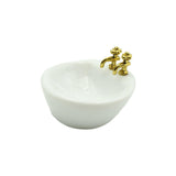 Maxbell 1/12 Dollhouse Simulation Washbasin Mini Basin Sink for Decoration DIY Scene Oval
