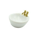 Maxbell 1/12 Dollhouse Simulation Washbasin Mini Basin Sink for Decoration DIY Scene Oval