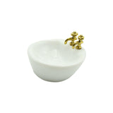 Maxbell 1/12 Dollhouse Simulation Washbasin Mini Basin Sink for Decoration DIY Scene Oval