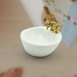 Maxbell 1/12 Dollhouse Simulation Washbasin Mini Basin Sink for Decoration DIY Scene Oval