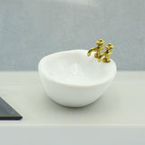 Maxbell 1/12 Dollhouse Simulation Washbasin Mini Basin Sink for Decoration DIY Scene Oval