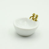 Maxbell 1/12 Dollhouse Simulation Washbasin Mini Basin Sink for Decoration DIY Scene Oval