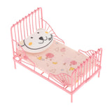 Maxbell 1/12 Scale Miniature Bed Bird Pattern Dollhouse Furniture for Children Room