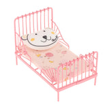 Maxbell 1/12 Scale Miniature Bed Bird Pattern Dollhouse Furniture for Children Room