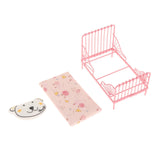 Maxbell 1/12 Scale Miniature Bed Bird Pattern Dollhouse Furniture for Children Room
