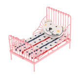 Maxbell 1:12 Dollhouse Small Single Bed Flower Dollhouse Furniture for Children Room