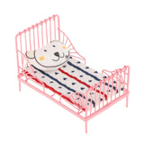Maxbell 1:12 Dollhouse Small Single Bed Flower Dollhouse Furniture for Children Room