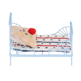 Maxbell 1:12 Dollhouse Miniature Bed Photo Props Miniature Dollhouse Bed for Bedroom