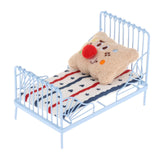 Maxbell 1:12 Dollhouse Miniature Bed Photo Props Miniature Dollhouse Bed for Bedroom
