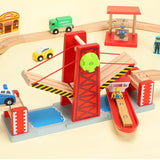 Maxbell Train Railway Tracks Bridge Wooden Train Accessories for Boys Children Girls