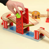 Maxbell Train Railway Tracks Bridge Wooden Train Accessories for Boys Children Girls