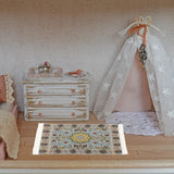 Maxbell 1:12 Miniature Dollhouse Carpet Handmade for Living Room Retro Miniature Rug