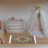 Maxbell 1/12 Dollhouse Embroidery Miniature Carpet Furniture Vintage Toy Turkish Rug