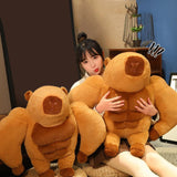 Maxbell Muscle Capybara Plush Toy Brown Capybara Figure Toy for Boy Girl Kids Adults