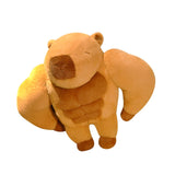 Maxbell Muscle Capybara Plush Toy Brown Capybara Figure Toy for Boy Girl Kids Adults