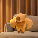 Maxbell Muscle Capybara Plush Toy Brown Capybara Figure Toy for Boy Girl Kids Adults