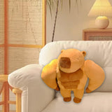 Maxbell Muscle Capybara Plush Toy Brown Capybara Figure Toy for Boy Girl Kids Adults