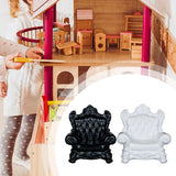 Maxbell 1/12 Dollhouse Single Sofa Pretend Play Dioramas Mini Sofa Chair DIY Scenery black