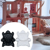 Maxbell 1/12 Dollhouse Single Sofa Pretend Play Dioramas Mini Sofa Chair DIY Scenery black