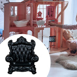 Maxbell 1/12 Dollhouse Single Sofa Pretend Play Dioramas Mini Sofa Chair DIY Scenery black