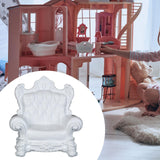 Maxbell 1/12 Dollhouse Single Sofa Pretend Play Dioramas Mini Sofa Chair DIY Scenery white