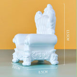 Maxbell 1/12 Dollhouse Single Sofa Pretend Play Dioramas Mini Sofa Chair DIY Scenery white