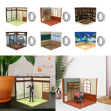 Maxbell 1:12 Backdrop Organizer Display for Action Figures Ob11 BJD Dolls Models Car Japanese House