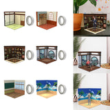 Maxbell 1:12 Backdrop Organizer Display for Action Figures Ob11 BJD Dolls Models Car Japanese House