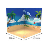 Maxbell 1:12 Backdrop Organizer Display for Action Figures Ob11 BJD Dolls Models Car Beach