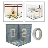 Maxbell 1/12 Scale Backdrop Layout Display for Action Figures Dolls Mini Diecast Car Deck