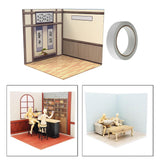Maxbell 1/12 Scale Backdrop Layout Display for Action Figures Dolls Mini Diecast Car Study Room