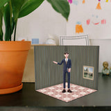 Maxbell 1/12 Scale Scene Diorama Organizer Show for Action Figures Diecast Car Dolls Living Room