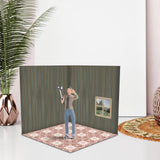Maxbell 1/12 Scale Scene Diorama Organizer Show for Action Figures Diecast Car Dolls Living Room