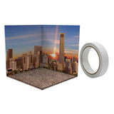 Maxbell 1:12 Miniature Scene Background Board Display for Action Figures Diecast Car City Sunset